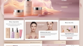 Skincare products with jade roller and rose petals arranged aesthetically on a marble surface by MediaMind DMC